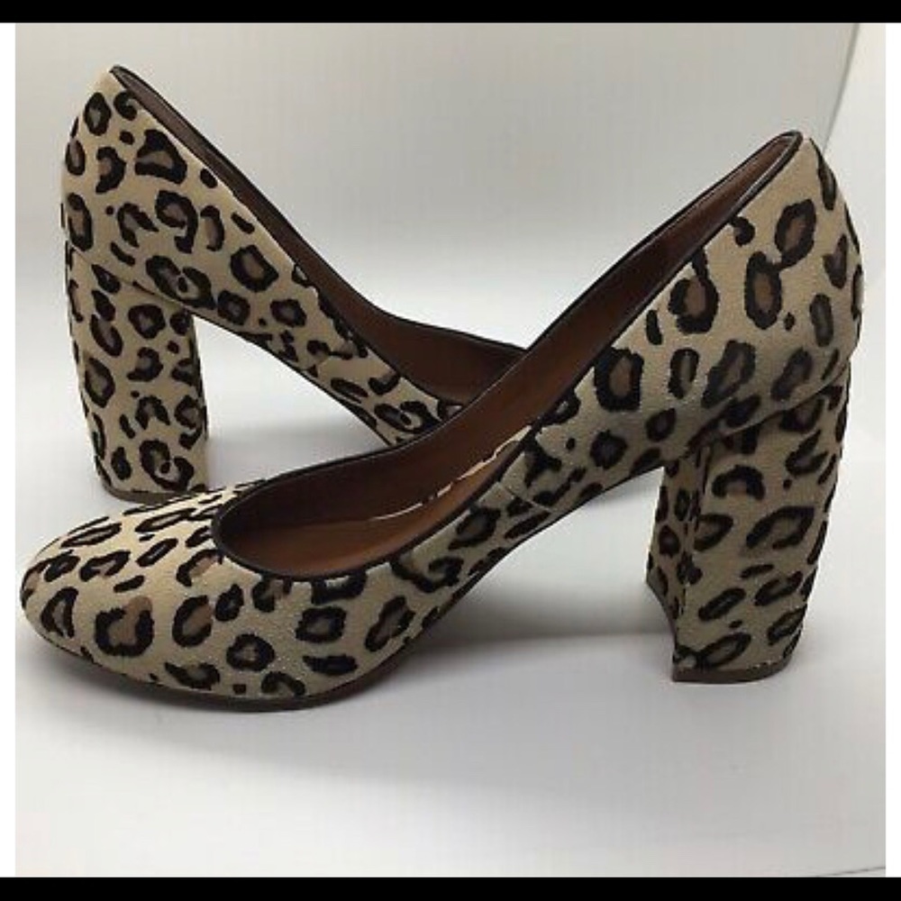 Linea Paolo 'Brooke' Block Heel Pump Shoe Leopard
